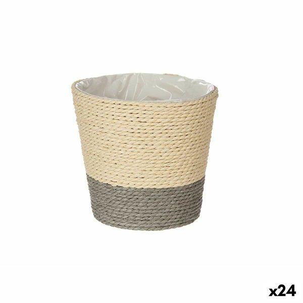 Planter Grey Rope Plastic 14 x 12,5 x 14 cm (24 Units) Online