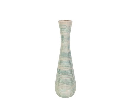 Vase Romimex Blue White Ceramic 17 x 59 x 17 cm Discount