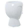 Vase Alexandra House Living White Ceramic Shiny Face 27 x 27 x 35 cm For Discount