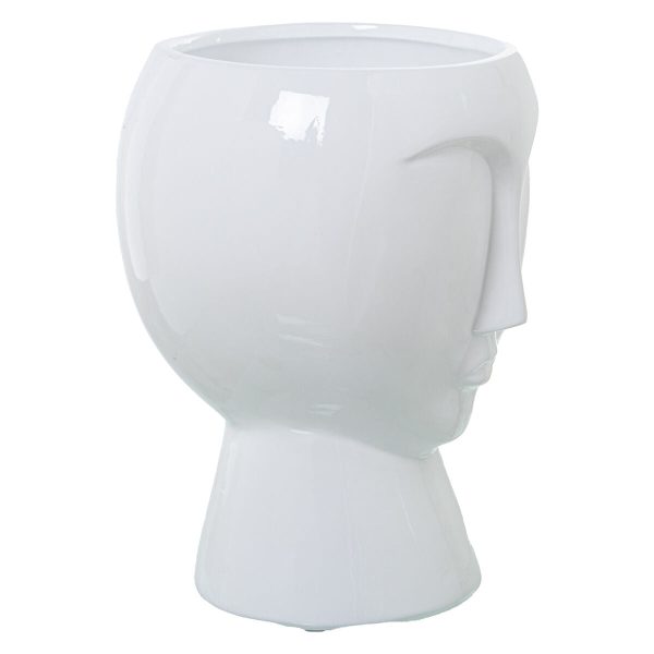 Vase Alexandra House Living White Ceramic Shiny Face 27 x 27 x 35 cm For Discount