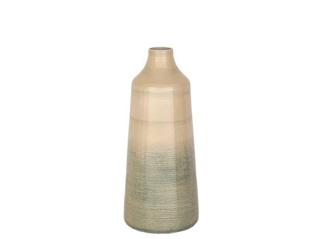 Vase Romimex Beige Grey Glass 14 x 35 x 14 cm Online Sale