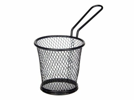 Basket for Presenting Aperitifs Black Metal 16 x 11,5 x 8 cm (12 Units) Cheap