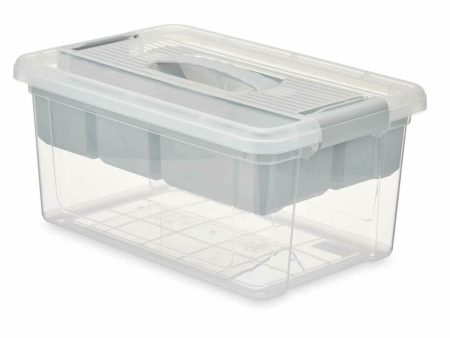 Multi-use Box Grey Transparent Plastic 9 L 35,5 x 17 x 23,5 cm (6 Units) For Discount