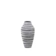 Vase Alexandra House Living Grey Ceramic Stripes 22 x 21 x 39 cm Discount