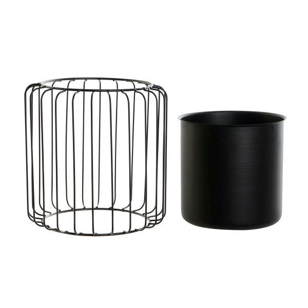 Planter DKD Home Decor Black Metal 26 x 26 x 26 cm Cheap