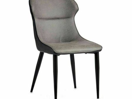 Armchair Black Grey Steel 49 x 86 x 60 cm (2 Units) Supply