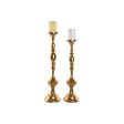 Candleholder Home ESPRIT Golden Metal 15 x 15 x 60,5 cm (2 Units) For Cheap