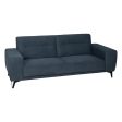 3-Seater Sofa Blue Wood 220 x 87 x 85 cm Online Sale