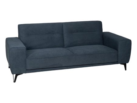 3-Seater Sofa Blue Wood 220 x 87 x 85 cm Online Sale