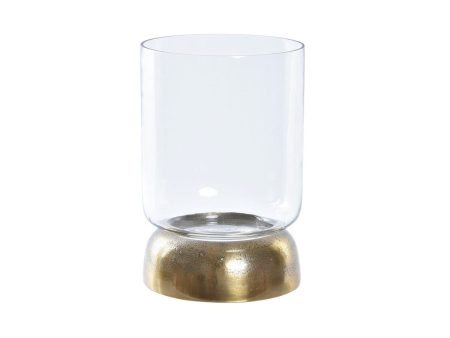 Candleholder DKD Home Decor Crystal Golden Aluminium 14 x 14 x 21 cm Supply