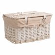 A set of two trunks Alexandra House Living White Willow wood 30 x 23 x 40 cm For Cheap