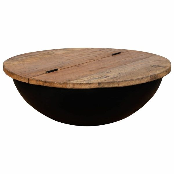 Centre Table Alexandra House Living Black Iron Mango wood 86 x 30 x 86 cm Sale