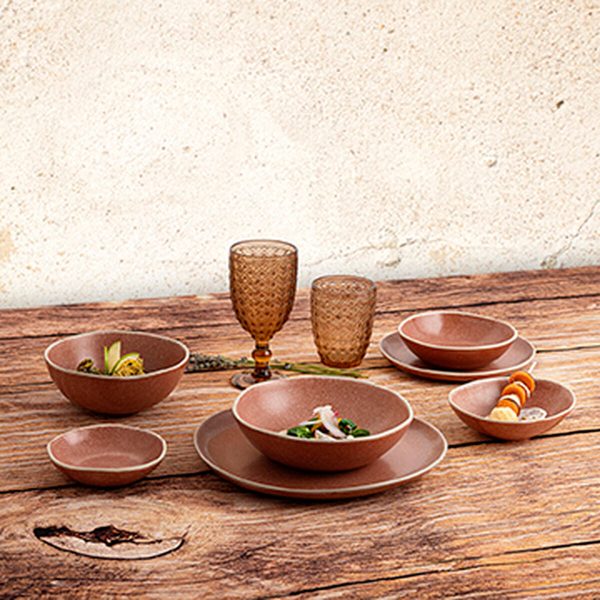 Bowl Bidasoa Gio 15 x 12,5 x 4 cm Ceramic Brown (6 Units) on Sale