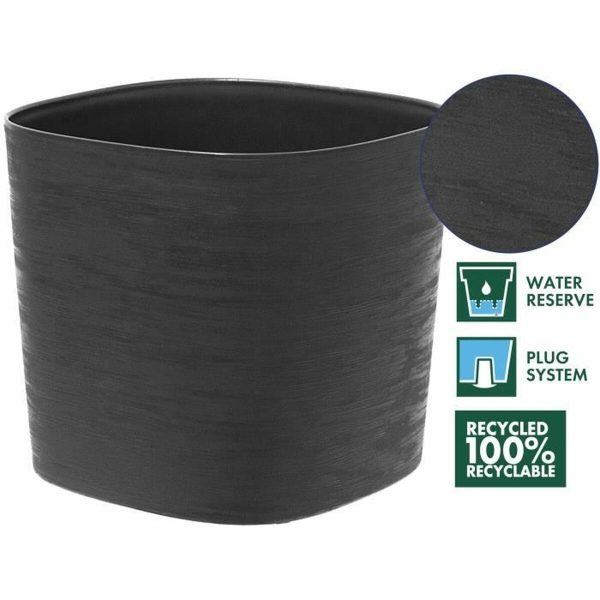 Planter Garden ID Respect Black 20 x 20 cm Hot on Sale