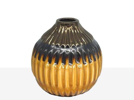 Vase Romimex Mustard Ceramic 16 x 16 x 16 cm Discount