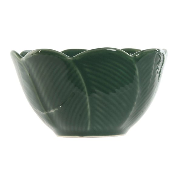 Appetizer Set Home ESPRIT Green Dark green Bamboo Porcelain Tropical 4 Pieces 32 x 10 x 7 cm (2 Units) Online Sale