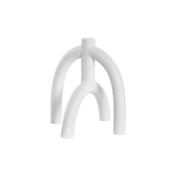 Candle Holder DKD Home Decor Scandi 21,5 x 21,5 x 23 cm White Resin For Sale