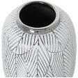 Vase Alexandra House Living White Silver Ceramic 18 x 20 cm For Discount