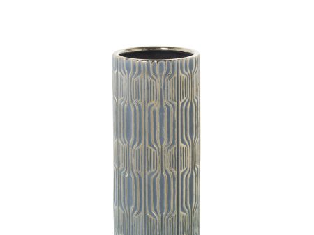 Vase Alexandra House Living Grey Ceramic 12 x 26 cm Online