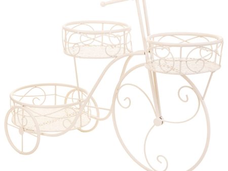 Flower Pot Stand Alexandra House Living White Metal Iron Bicycle 28 x 28 x 28 cm Online now