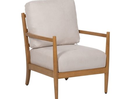 Armchair Beige Natural Rubber wood MDF Wood Foam 100 % polyester 65 x 71 x 88 cm Online