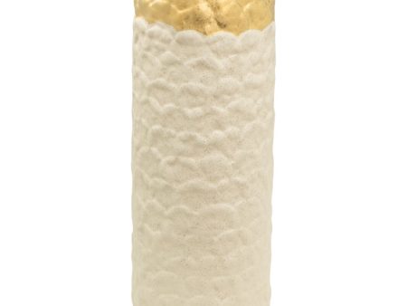 Vase Romimex White Golden Porcelain 14 x 35 x 14 cm Discount