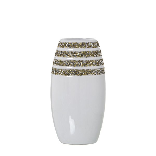 Vase Alexandra House Living White Ceramic 13 x 9 x 25 cm Supply