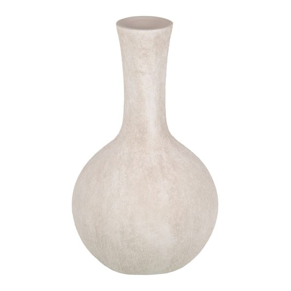 Vase Cream Ceramic Sand 19 x 19 x 35 cm Online