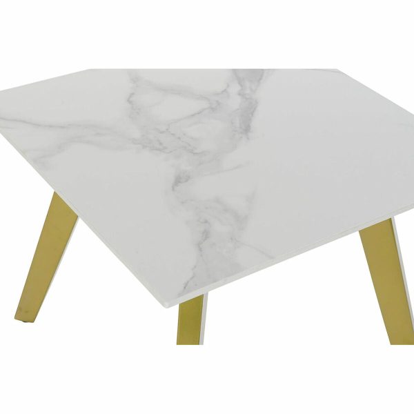 Console DKD Home Decor White Golden Metal Ceramic 60 x 60 x 48 cm For Cheap