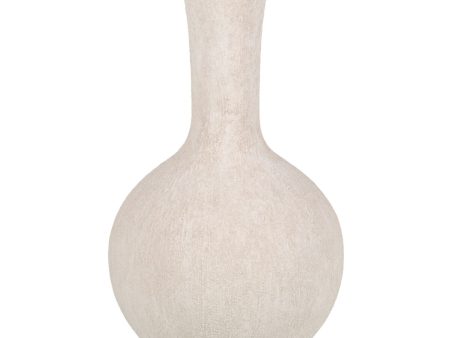 Vase Cream Ceramic Sand 23 x 23 x 46,5 cm Online now