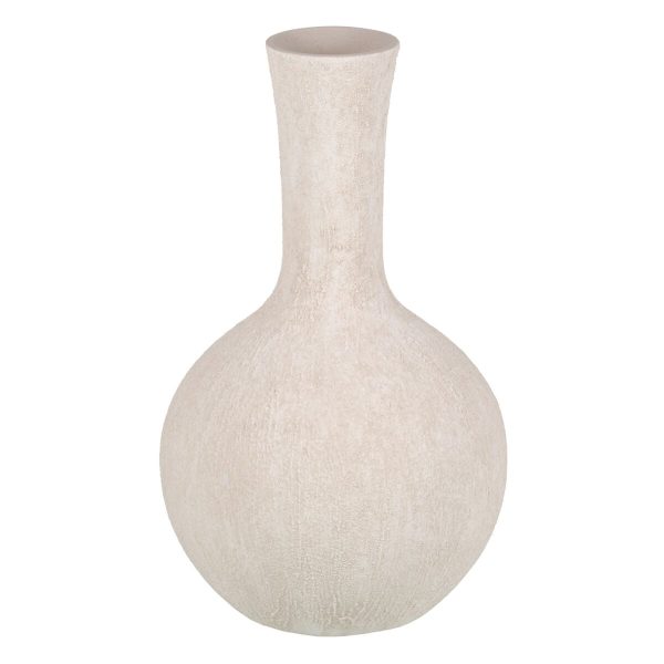 Vase Cream Ceramic Sand 23 x 23 x 46,5 cm Online now