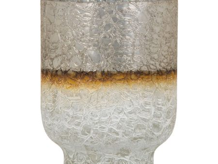 Vase Crystal Golden White 15 x 15 x 19 cm Online Hot Sale