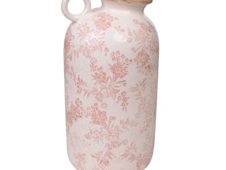 Vase Romimex Beige Pink Porcelain 14 x 27 x 14 cm With handle Supply