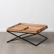 Centre Table Natural Iron Mango wood 85 x 85 x 39 cm For Cheap