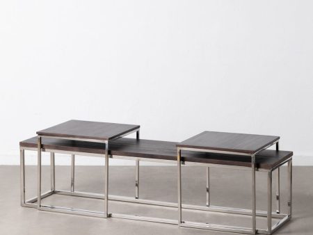 Centre Table 152 x 38,5 x 38,5 cm Metal Wood 3 Units Fashion