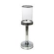 Candleholder Romimex Silver Metal Glass 12 x 37 x 12 cm Sale