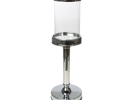 Candleholder Romimex Silver Metal Glass 12 x 37 x 12 cm Sale