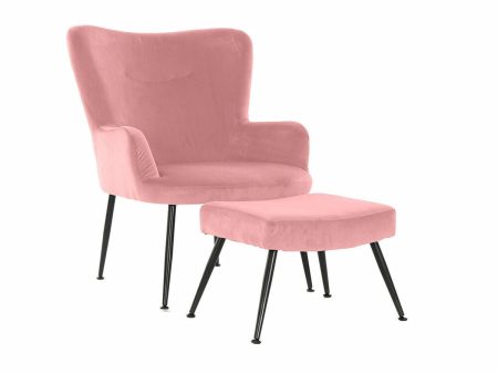 Armchair DKD Home Decor S3023869 Black Pink Metal Plastic Velvet Modern 70 x 60 x 84 cm Online now