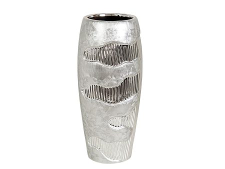 Vase Romimex Silver Ceramic 14 x 30 x 14 cm For Cheap