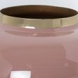 Vase Alexandra House Living Pink Golden Metal 18 x 18 x 25 cm For Discount