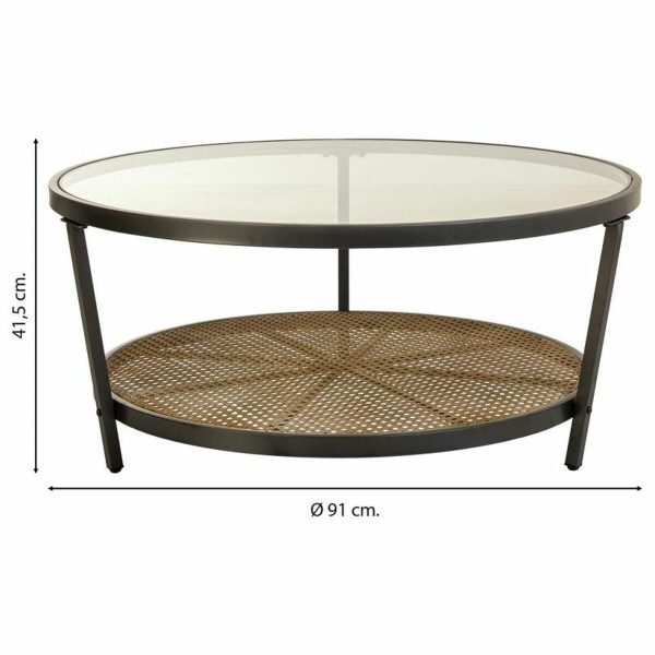 Centre Table Alexandra House Living Brown Glass Iron 91 x 41 x 91 cm on Sale