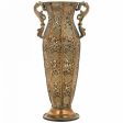 Vase Alexandra House Living Gold Iron 11 x 34 x 11 cm Online Hot Sale