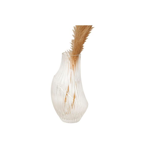 Vase Romimex Clear Glass Stripes 14 x 25 x 14 cm Online now