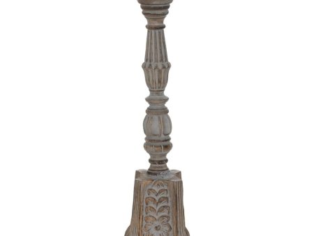 Candle Holder White Natural Iron Mango wood 18 x 18 x 53,3 cm Supply