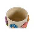 Planter Home ESPRIT Multicolour Cream Dolomite Flowers 20 x 20 x 18 cm Sale