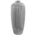 Vase Alexandra House Living Silver Ceramic 18 x 18 x 40 cm on Sale