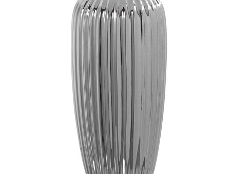 Vase Alexandra House Living Silver Ceramic 18 x 18 x 40 cm on Sale