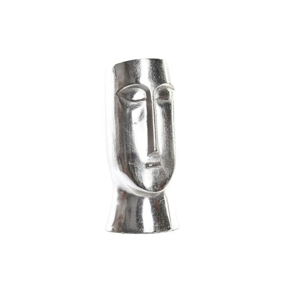 Vase DKD Home Decor Face Silver Aluminium Modern (17 x 16 x 36 cm) Hot on Sale