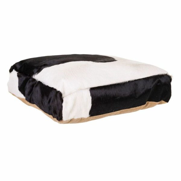 Cushion Alexandra House Living White Black Leather 10 x 48 x 48 cm Hot on Sale