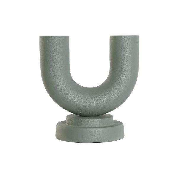 Vase Home ESPRIT Green Aluminium 18 x 13 x 19 cm (2 Units) For Sale